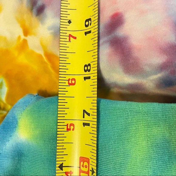 Hand tie dyed sleeveless dress yellow orange sunflower blue sky size M - Picture 6 of 7